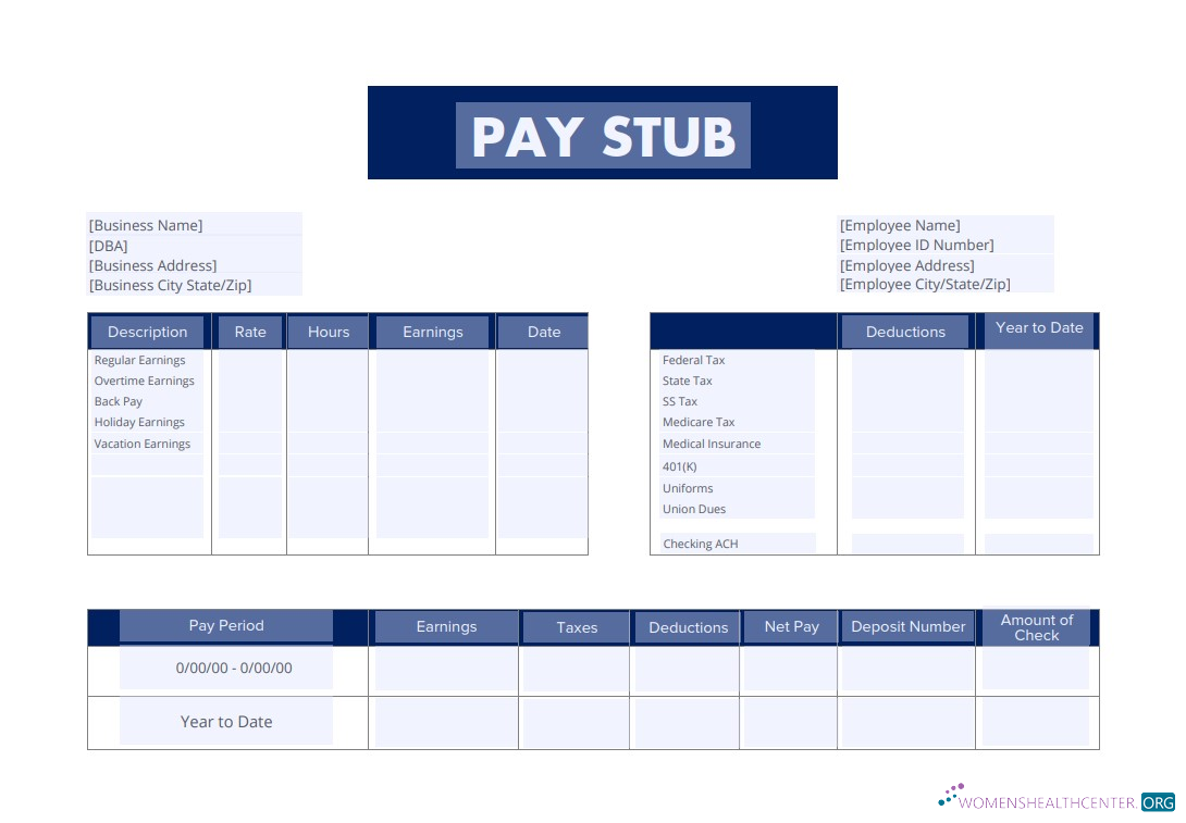 Download Employee pay stub version 6 in PDF and Word formats Photoshop template